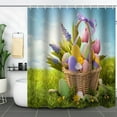 thumbnail image 2 of Moocorvic Spring Decor Easter Bunny Shower Curtains for Bathroom, Rabbits Floral Plant Watercolor Flower Shower Curtain Set with 12 Hooks,59x71in(S), 2 of 6