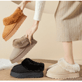 thumbnail image 5 of Women's Slippers with Memory Foam, Faux Fur Lined Indoor Outdoor House Shoes with Rubber Sole for Ladies, 5 of 9