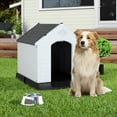 thumbnail image 7 of YRLLENSDAN 41/35/ 27 inch Plastic Dog House Outdoor, Waterproof Dog Houses for Small Dogs House with Air Vents and Elevated Floor Indoor Weatherproof Doghouse for Small Dogs, 7 of 7