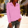 thumbnail image 5 of Women's V-Neck Sweatshirt, Soft Long Sleeve Pullover, Casual Comfortable Top, Lightweight Stretchable Blouse, Everyday Wear V-Neck Knit Shirt for Women Pink L, 5 of 6