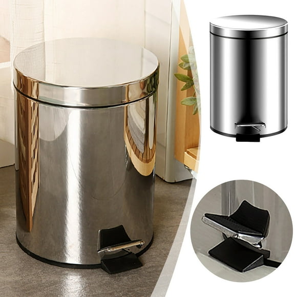 Sacs à Ordures - Poubelle en Acier Inoxydable avec Couvercle Souple et Pédale Fonctionnelle Compacte pour la Maison, la Salle de Bain, la Toilette et les Petits Espaces de Vie, Étanchéité aux Odeurs, Fini Moderne et Durable