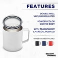 thumbnail image 2 of Kenai Powder Coated Travel Mugs 13.5 oz. Set of 6, Bulk Pack - Double Wall, Perfect for Coffee, Hot Cocoa, Other Hot & Cold Beverages - White, 2 of 5
