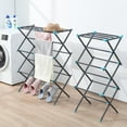 thumbnail image 6 of Clothes Drying Rack, 3-Tier Laundry Drying Rack for Clothes, Expandable Metal Clothing Dryer, Collapsible Towel Rack, Air Drying Rack, Graphite, 6 of 15