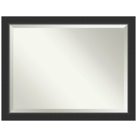Corvino Black Beveled Wood Bathroom Wall Mirror
