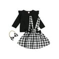 thumbnail image 2 of FAROOT Petite Fille Tenue, Manches Volantes Col Rond Tops, Jupe-Jarretelle, 2 of 7