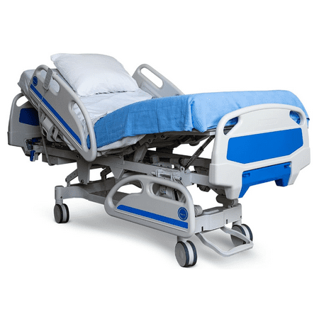 Point A (PAM-5) Premium 5-Function Full Electric Hospital Bed for Home Use, 5.9" Memory Mattress Made in USA, LINAK Motor, Central Locking, 6" Casters, Includes (2X) Bed Sheet and Battery Back-up