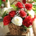 thumbnail image 3 of 12 pcs Artificial Roses Flowers Long Stem Fake Silk Rose for Home Wendding Decorations, 3 of 7