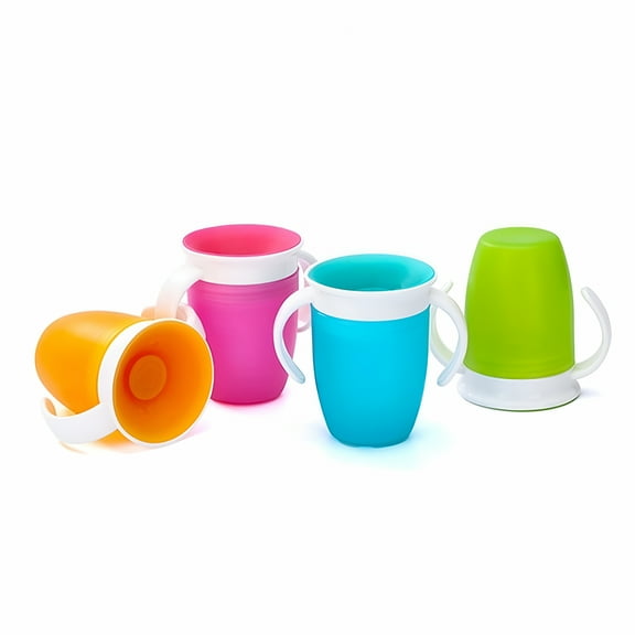 ACDANC Baby Cups 6-12 Months, 360 Transition Training Cup for Kids No Spill Trainer Cup with Two Handles for Infant Baby (Blue)