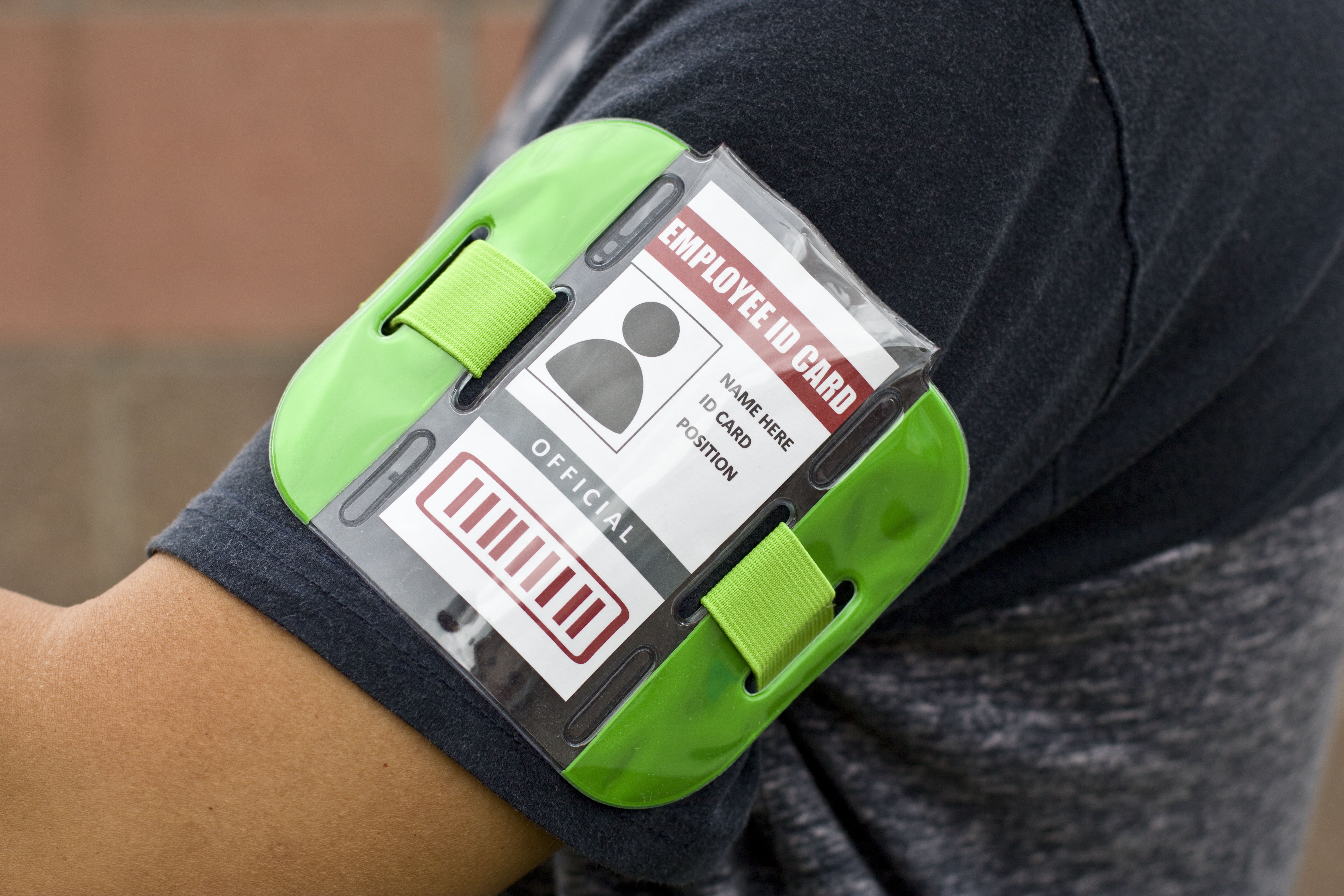 Reflective Green Armband Badge Holder with Adjustable Strap - Pack of 50 pcs