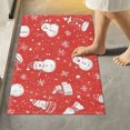 thumbnail image 2 of Yayeee Bath Rug for Bathroom Floor Non Slip Contour Fluffy Soft Absorbent Mat, 20"x24", Red Snowman, 2 of 7