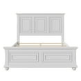 thumbnail image 5 of Traditional Town Style Platform Queen Bed, Pine Platform Bed Frame with Headboard and Footboard, Vintage Bed with Legs and Grooved Panels Outlined, No Box Spring Needed, White, 5 of 6