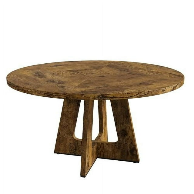 Table Only-47" Round Dining Table, Wooden Kitchen Table for 4, Farmhouse Dinner Table with Wooden Top and Legs for Home Dining Room or Living Room(Only Table)