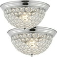 thumbnail image 3 of JONATHAN Y Malia 12" 1-Light Traditional Transitional Iron LED Flush Mount, Chrome/Clear (Set of 2), JYL9901A-SET2, 3 of 7