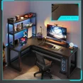 thumbnail image 4 of Mesa de Oficina Industrial, ajuste de altura, estudio, lectura, oficina en casa, juegos, muebles para ordenador portátil, Cama plegable portátil, Mesa Pc, 4 of 4