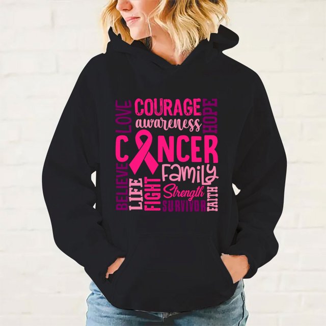 Sudadera con capucha y estampado de cáncer de mama para hombre y mujer, moda de otoño e invierno, con estampado de cáncer, informal