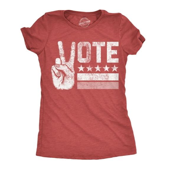 Womens Vote Peace Hand Funny T Shirt Election Graphic Tee for Ladies Womens Graphic Tees