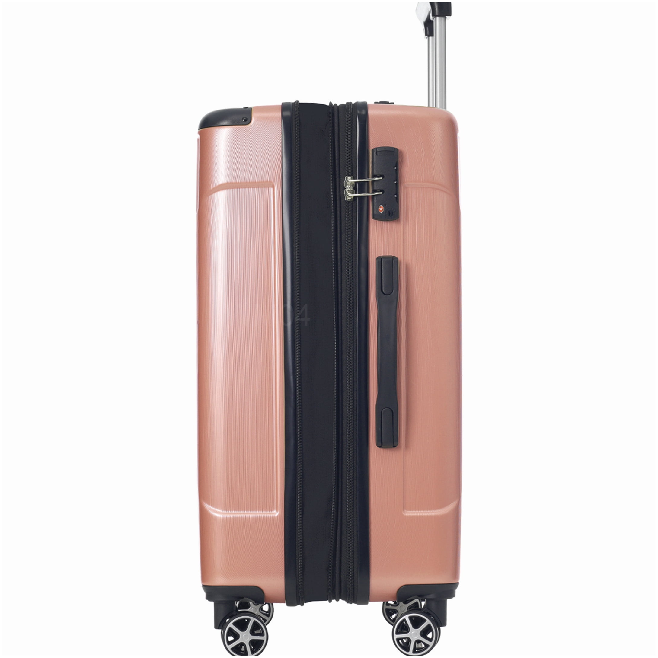 Expandable 28" Hardshell Suitcase with TSA Lock, Lightweight ABS Checked Luggage in Rose Pink