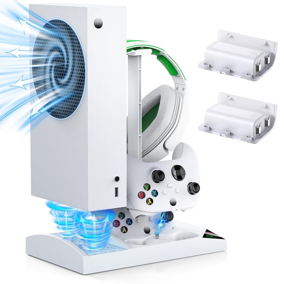YUANHOT Vertical Cooling Stand Charging Station for Xbox Series S Console and Controller, Dual Fan Cooling System for Xbox Series S Accessories with