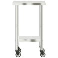 thumbnail image 3 of vidaXL Table de Cuisine avec Roulettes 55x55x85 cm Acier Inoxydable, 3 of 5