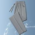 thumbnail image 5 of Zylarhe Casual Pants for Men Men's Fashionable Elastic Loose Pants Casual Ice Silk Elastic Straight Leg Pants Jogging Sports, 5 of 5