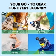 AKASO EK7000 Pro 4K30fps Action Camera with Touch Screen EIS 131ft Waterproof Underwater Camera Remote Control 5X Zoom with Helmet Accessories Kit