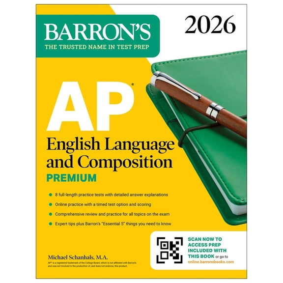 Barron's AP Prep AP English Language and Composition Premium, 2026: Prep Book with 8 Practice Tests   Online Practice, (Paperback)
