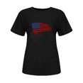 thumbnail image 4 of Fiudx Camisas para Mujer Camiseta Básica de Verano de Manga Corta Informal para Mujer, Blusa con Estampado Del Día de La Independencia, Cuello Redondo, 4 of 4