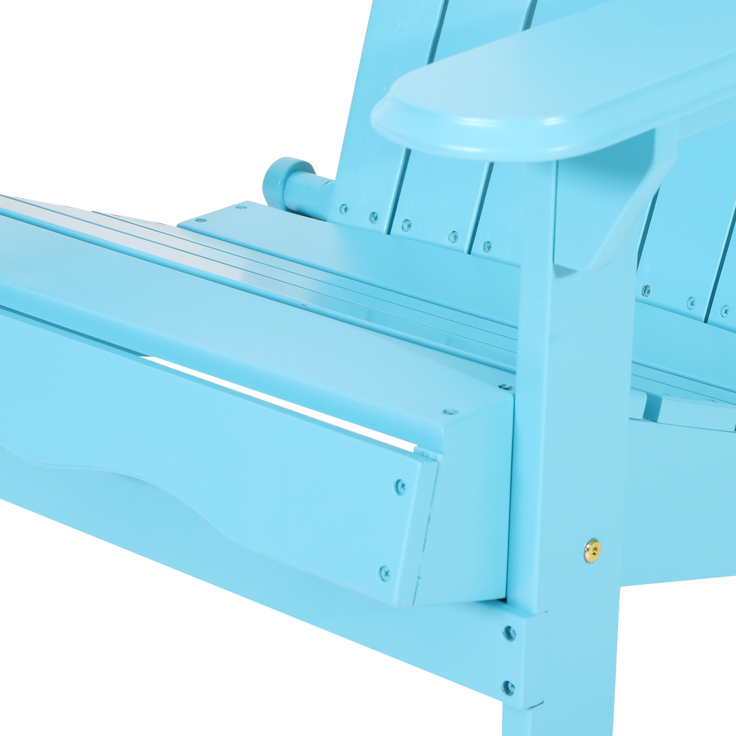 Carla Acacia Wood Outdoor Folding Adirondack Chair, Set of 2, Teal