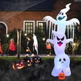 thumbnail image 2 of Costway 10 ft Inflatable Halloween Overlap Ghost Giant Decoration w/ Colorful RGB Lights, 2 of 10