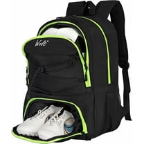 WOLT Mesh Lemongreen Soccer Bag Backpack with Shoe and Ball Compartments for Boys Ball Equipment Bag