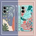 thumbnail image 4 of Case For OPPO RENO 8 7 9 6 7SE 5 4 4SE 4 3 4G 5G PRO PLUS Colour Simple Liquid Silicone Case Plants Leaf Art, 4 of 5