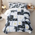 thumbnail image 2 of Homewish Vintage Daisy Floral Twin Quilt Set,Boho Geometric Art Twin Coverlet Set,White Blue,2pcs, 2 of 7