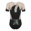 thumbnail image 4 of TTAO Kids Girls Sparkly Rhinestone Rhythmic Gymnastics Leotard Figure Skating Dance Bodysuit Black 8, 4 of 5
