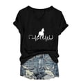 thumbnail image 2 of ALLLIST V Neck Tops for Women Black Summer T-Shirts Short Sleeve Fashion Animal Print Shirts Clothing for Women, 2 of 6