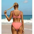 thumbnail image 4 of Charmo Womens Bikinis Bathing Suit Sporty Crop Top Two Piece Swimsuit, 4 of 7