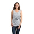 thumbnail image 2 of Faith Hope Love Women's Fashion Sleeveless Muscle Workout Yoga Tank Top Sport Grey Large, 2 of 3