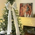 thumbnail image 5 of Giant Christmas Tree Bow Topper, Velvet Christmas Tree Bow with Long Streamers, Festive Christmas Bow for Xmas Tree Topper, Window, Mantle, Wall, Door & Indoor Holiday Party Decorations, 20×79 Inch, 5 of 5
