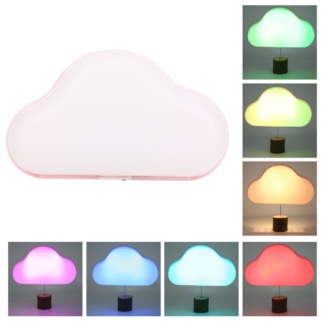 Mini lindo LED 7 colores luz nocturna lámpara de pared con carga USB para decoración de habitación de niños