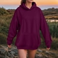 thumbnail image 2 of Kaprioy Womens Oversized Sweatshirt Essentials Hoodie Fleece Sweatshirts Fall Winter Fashion Pullover Sweaters Fashion Y2k Clothes Dark Purple, XXL, 2 of 5