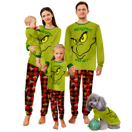 

Family Christmas Pajamas Set Christmas Print Sizes for Adult-Kids-Baby-Pet 2 Pieces Top and Pants Bodysuits Xmas PJS Sleepwear