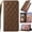 Brown, variant on for Motorola Moto G04/G04s/G24/E14 Leather Phone Case Slim Wallet Lady Classic Diamond Quilted Folio Flip Cover Kickstand, Card Slot Cash Holder, Buttonless Magnetic Closure, Wrist Strap