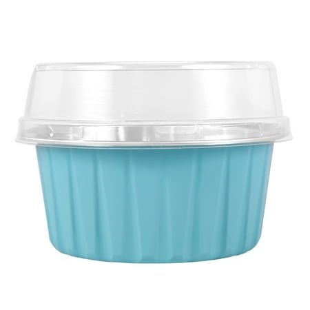 

100Pcs 5Oz 125Ml Disposable Cake Baking Cups Muffin Liners Cups with Aluminum Foil Cupcake Baking Cups-Blue