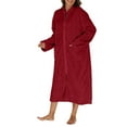 thumbnail image 4 of Zip Up Fleece Warm Bathrobes for Women Thick Sherpa Loungewear with Pockets Casual Winter Soft Bath Robes for Holiday Resort, 4 of 6