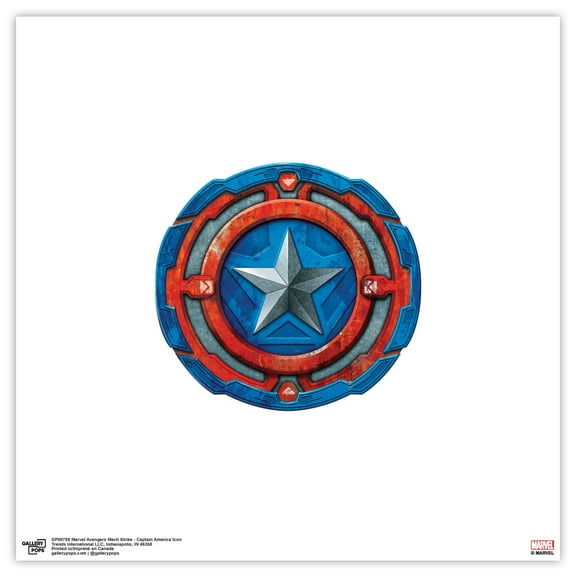 Gallery Pops Marvel Avengers Mech Strike - Captain America Icon Wall Art, Unframed Version, 12" x 12"