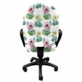 thumbnail image 3 of Cactus Office Chair Slipcover, Watercolor Foliage Pattern Botanical Elements Floral Spring Season Blossoming Nature, Stretch Decorative Fabric Cover, Standard Size, Multicolor, by Ambesonne, 3 of 5