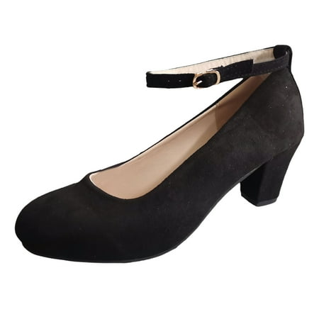 Gubotare Womens Heels Women s High Heel Closed Toe Wedding Pumps Shoes (Black 7.5)