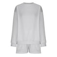 thumbnail image 5 of Patlollav Pntutb Women Sets,Ladies Long Sleeve Tops Sweatshirt Shorts Suit, 5 of 6