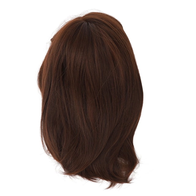Peluca con flequillo para mujer, color marrón y negro, hasta los hombros, pelo corto y liso, estilo elegante