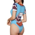 thumbnail image 3 of Easygdp Sushi Salmon Surfing Women'S Waist-Cinching Short-Sleeved Onesie, Olastic Onesiet,Snaps At Bottom,Easy To Put On And Take Off - X-Large, 3 of 9