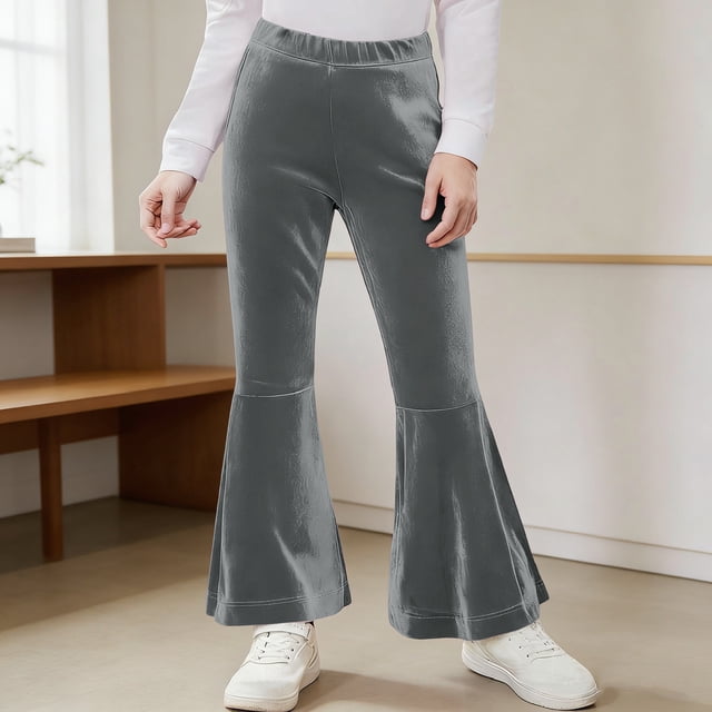 Pantalones largos de terciopelo coreano para niñas de 6 meses a 8 años, elásticos, para otoño e invierno.